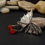 Kolczyki Dragon Wings z łezkami karneolu
