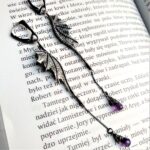 Kolczyki Long Dragon Wings Chain z ametystami