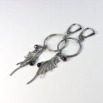 Kolczyki Ring Dragon Wings z granatem i spinelem