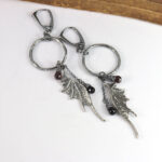 Kolczyki Ring Dragon Wings z granatem i spinelem