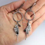 Kolczyki Ring Dragon Wings z granatem i spinelem