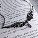 Naszyjnik Long Dragon Wings Premium z ametystem