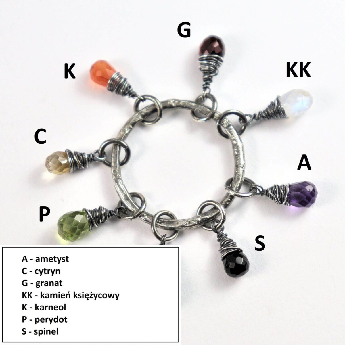 Wisior Ring Dragon Wings z perydotem i cytrynem