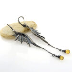 Kolczyki Long Dragon Wings Chain z cytrynami